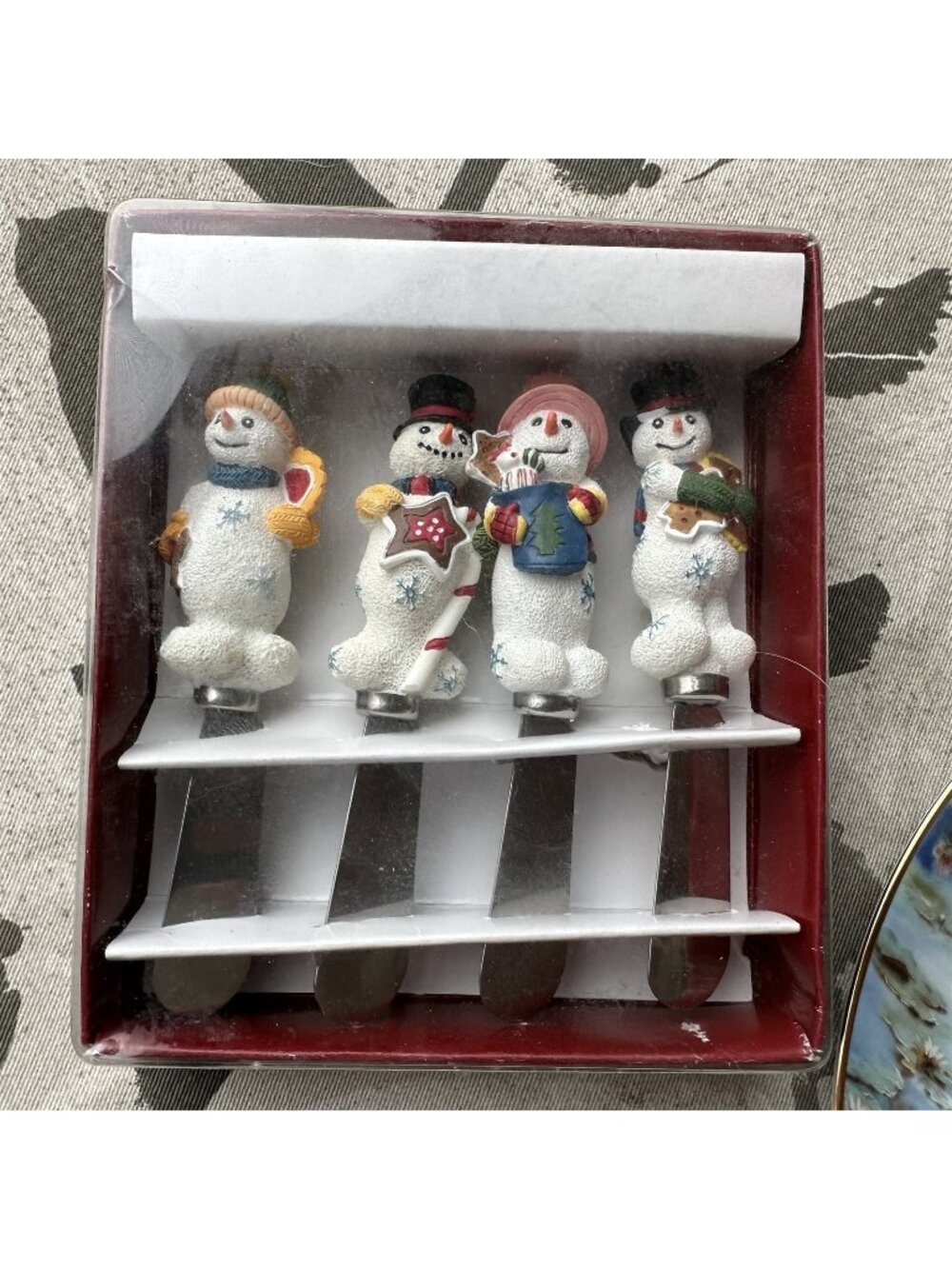 Cardinal Spreadables Gourmet Cheese Spreaders Snowman Christmas Stainless Steel